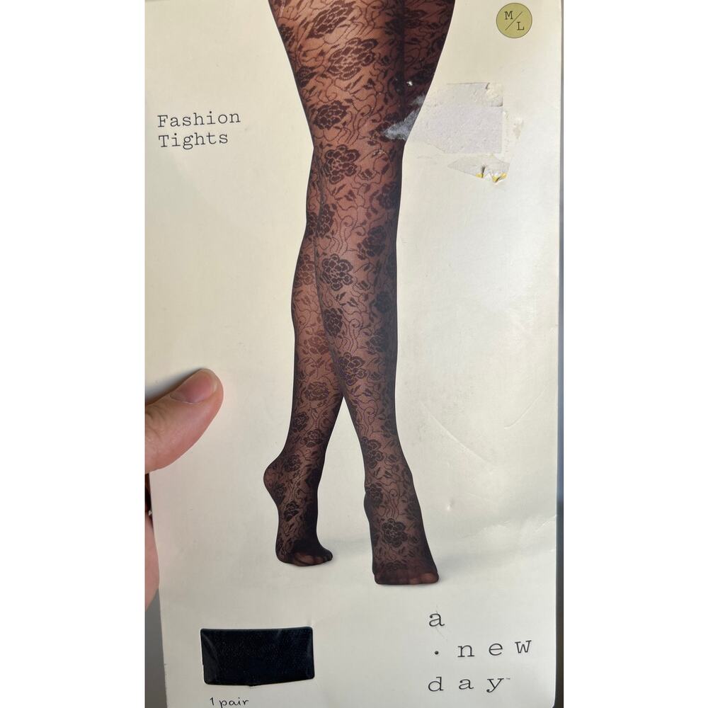 NIP Black Rose Panty Hose Tights